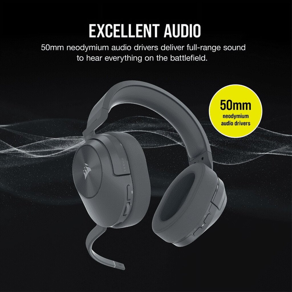 Corsair HS55 Wireless Core Gaming Headset Langaton ääni tai Bluetooth PC:lle, PS5, PS4, mobiili - harmaa hinta ja tiedot | Kuulokkeet | hobbyhall.fi