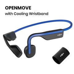 Shokz OpenMove Bone Conduction -langattomat Bluetooth-kuulokkeet urheiluun viilentävällä rannekkeella (sininen) hinta ja tiedot | Kuulokkeet | hobbyhall.fi