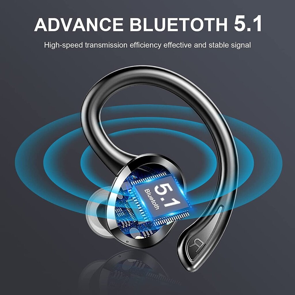 Langattomat kuulokkeet Bluetooth-kuulokkeet 60h Playtime Bluetooth 5.1 Digitaalinen LED-näyttö Korvakuulokkeet korvakoukulla Urheilukuulokkeet IPX7 Vedenpitävät kuulokkeet mikrofonilla Deep Bass harjoitteluun hinta ja tiedot | Kuulokkeet | hobbyhall.fi