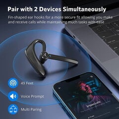 Aminy SP1 Dual-Mic AI melua vaimentava Bluetooth-kuuloke 30 tuntia HD-puheaika IPX6 vedenpitävä langaton kuulokemikrofoni USB-C-laturi hinta ja tiedot | Kuulokkeet | hobbyhall.fi