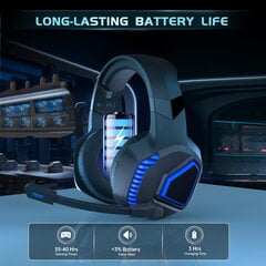 Ecomoment Wireless Gaming Headset 2.4G USB PS5 PS4 Nintendo Switch PC Mac,Bluetooth 5.2 pelikuulokkeet mikrofonilla,PS5-kuulokkeet 3.5mm johdolla Xbox-sarjalle,40H akku,Black&Blue hinta ja tiedot | Kuulokkeet | hobbyhall.fi