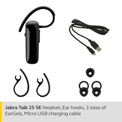 Jabra Talk 25 SE Mono Bluetooth-kuulokkeet – langattomat yhden korvan kuulokkeet sisäänrakennetulla mikrofonilla, musta hinta ja tiedot | Kuulokkeet | hobbyhall.fi