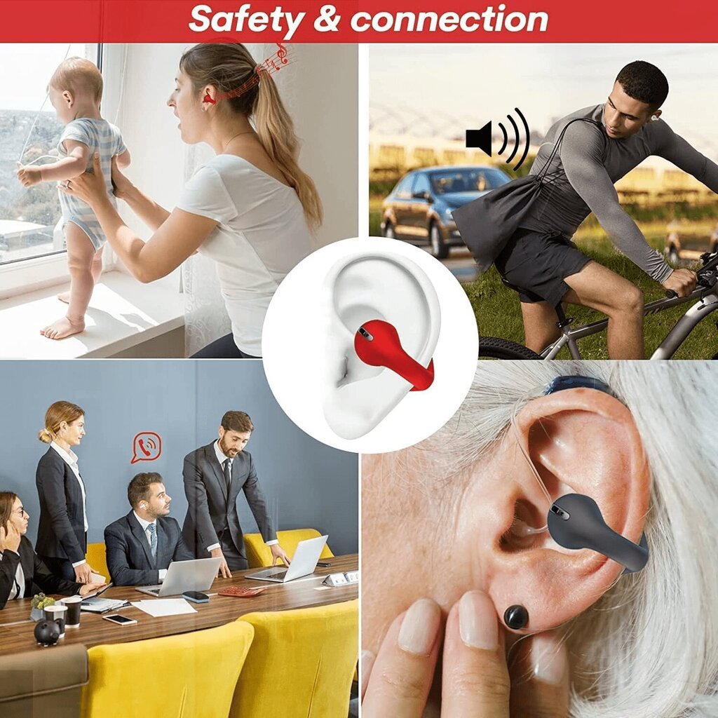 Korvakiinnike Bone Conduction Kuulokkeet Clip On Open korvakuulokkeet Kuulokkeet Bone Conduction korvanapit Headset Pyöräily Bluetooth Bone Johtavat kuulokkeet Induktiokuulokkeet hinta ja tiedot | Kuulokkeet | hobbyhall.fi