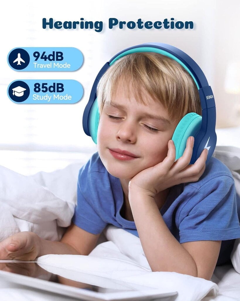 Lasten Bluetooth-kuulokkeet, Langattomat lasten kuulokkeet korvalla, 94 dB:n äänenvoimakkuus rajoitettu poikien tyttökoululle hinta ja tiedot | Kuulokkeet | hobbyhall.fi