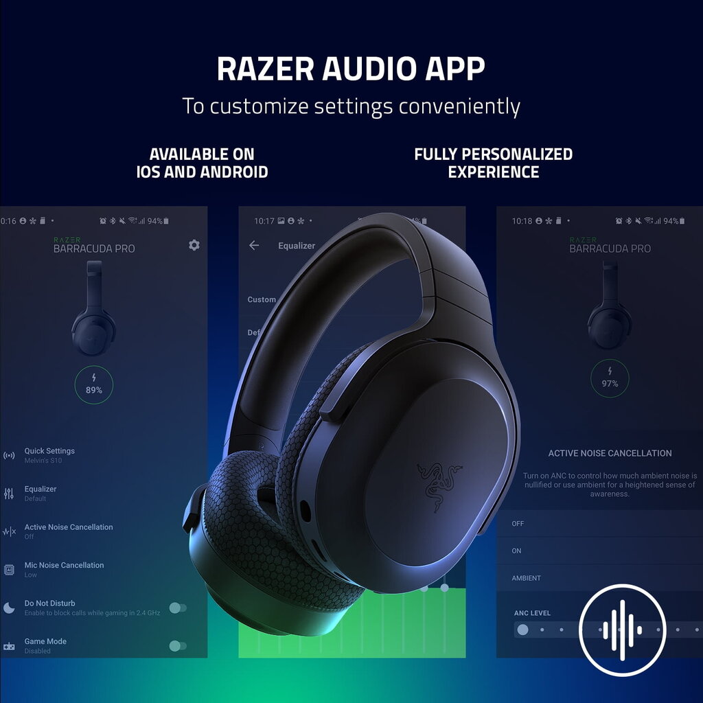 Razer Barracuda X langattomat pelikuulokkeet PC:lle, PS5, PS4, NS, mobiili, 2,4 GHz, Bluetooth, 250 g, musta hinta ja tiedot | Kuulokkeet | hobbyhall.fi