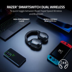 Razer Barracuda X langattomat pelikuulokkeet PC:lle, PS5, PS4, NS, mobiili, 2,4 GHz, Bluetooth, 250 g, musta hinta ja tiedot | Kuulokkeet | hobbyhall.fi