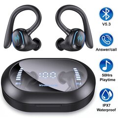 Langattomat kuulokkeet, kuulokkeet Bluetooth 5.3 kuulokkeet iPhonelle Android 50 tuntia Toistoaika Vedenpitävä IPX7 Headset In-Ear Stereo True Langattomat kuulokkeet latauskotelolla, melunvaimennus korvakoukkuilla hinta ja tiedot | Kuulokkeet | hobbyhall.fi