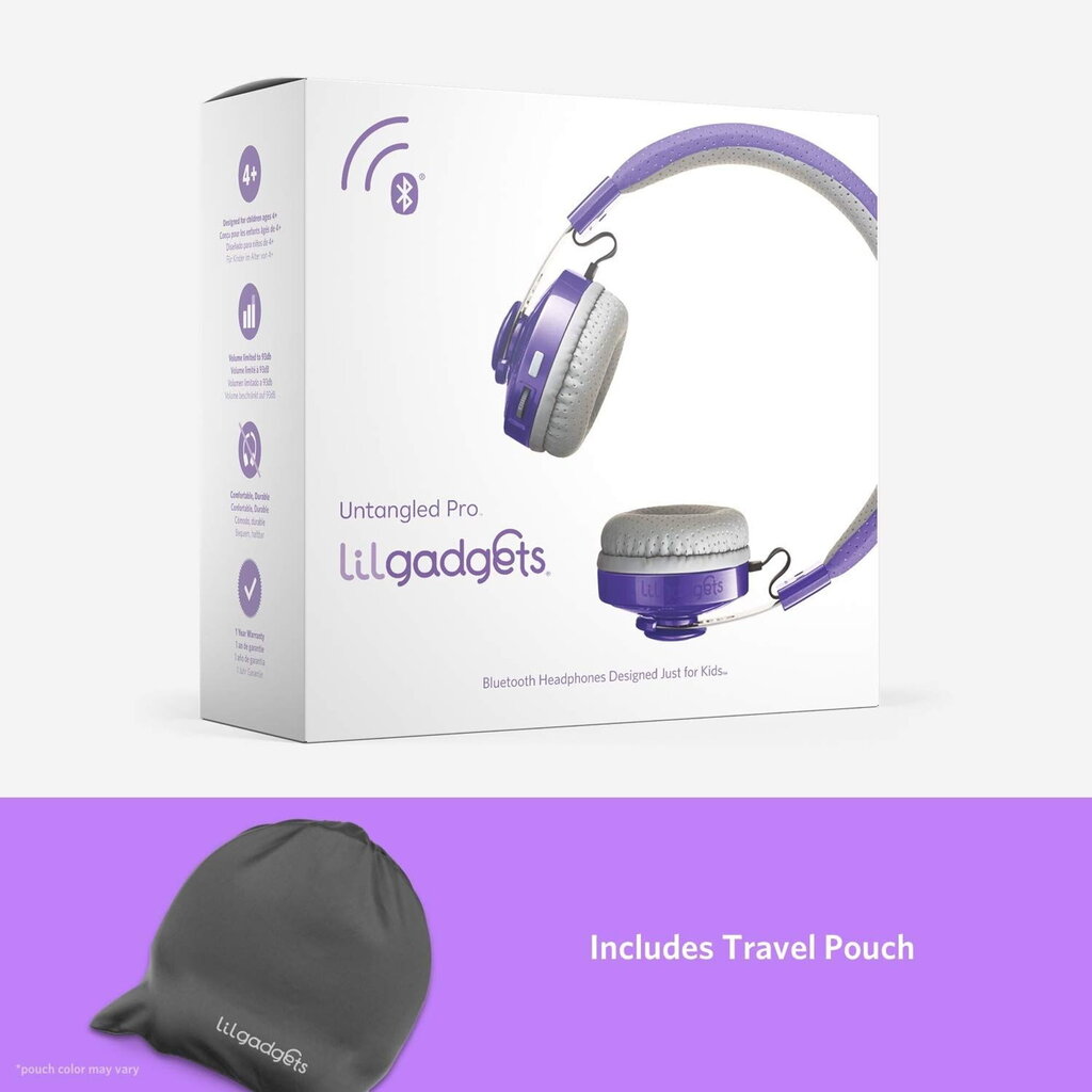 LilGadgets Untangled Pro Wireless Kids -kuulokkeet, On-Ear Bluetooth-taaperokuulokkeet sisäänrakennetulla mikrofonilla, vaivaton muotoilu, ei enää sotkeutuneita johtoja, täydellinen koululapsille, sininen hinta ja tiedot | Kuulokkeet | hobbyhall.fi