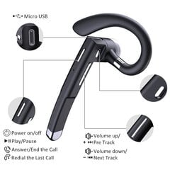 Langaton Bluetooth-kuuloke matkapuhelimelle, Hands-Free V5.1 Bluetooth Single-Ear -kuulokkeet, CVC 8.0 melua vaimentava mikrofoni f hinta ja tiedot | Kuulokkeet | hobbyhall.fi