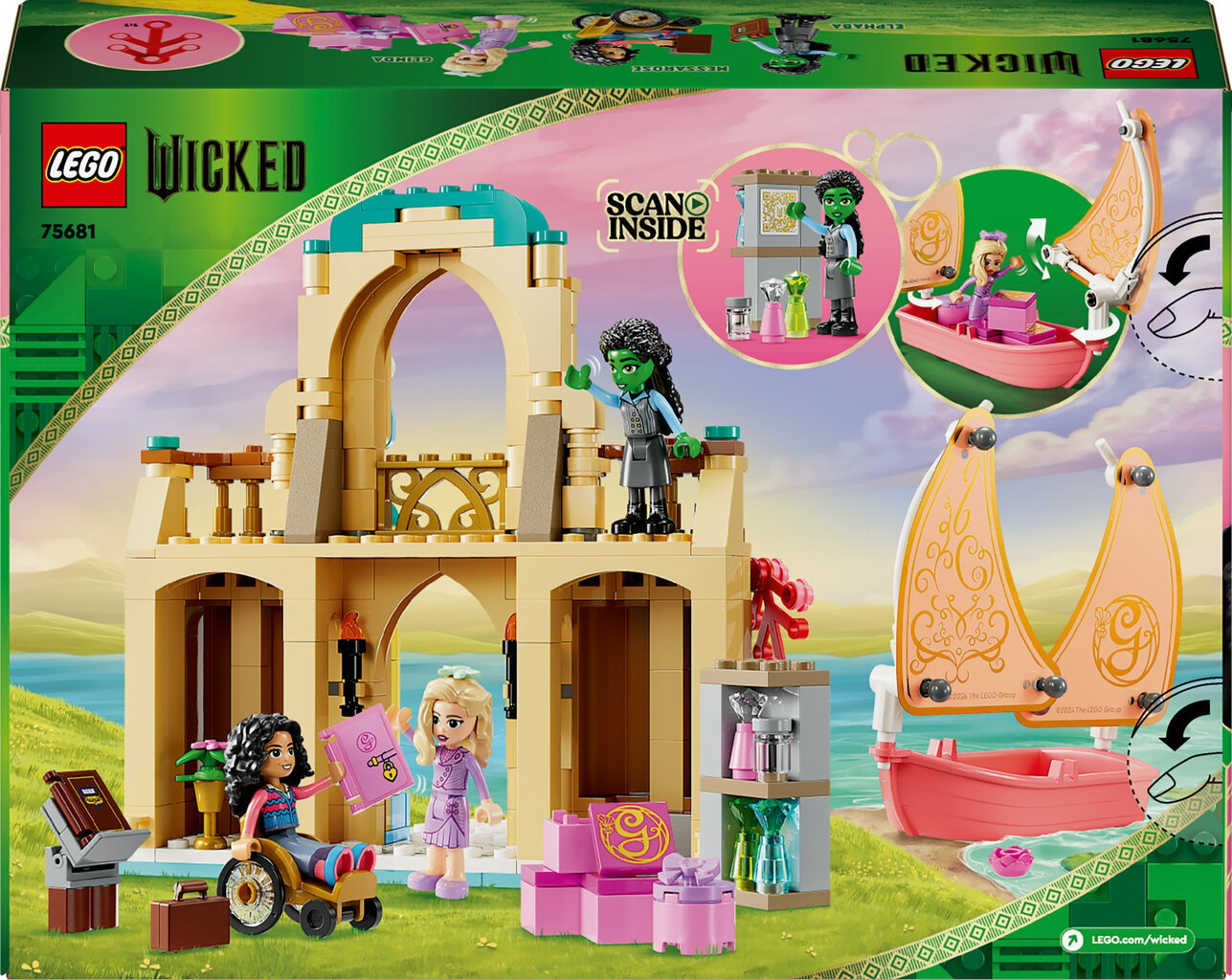 75681 LEGO® Wicked Glinda, Elphaba ir Nessarose Shiz universitete hinta ja tiedot | LEGOT ja rakennuslelut | hobbyhall.fi