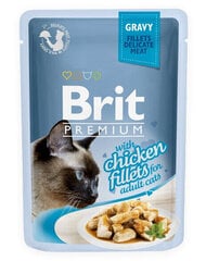 Brit Premium Cat Filets in Gravy -purkkiruoka kissoille kanan kanssa, 24x85 g hinta ja tiedot | Kissanruoka | hobbyhall.fi