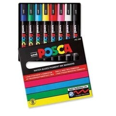 Kirjanmerkit Uni Posca, 8 kpl hinta ja tiedot | Taide- ja askartelutarvikkeet | hobbyhall.fi