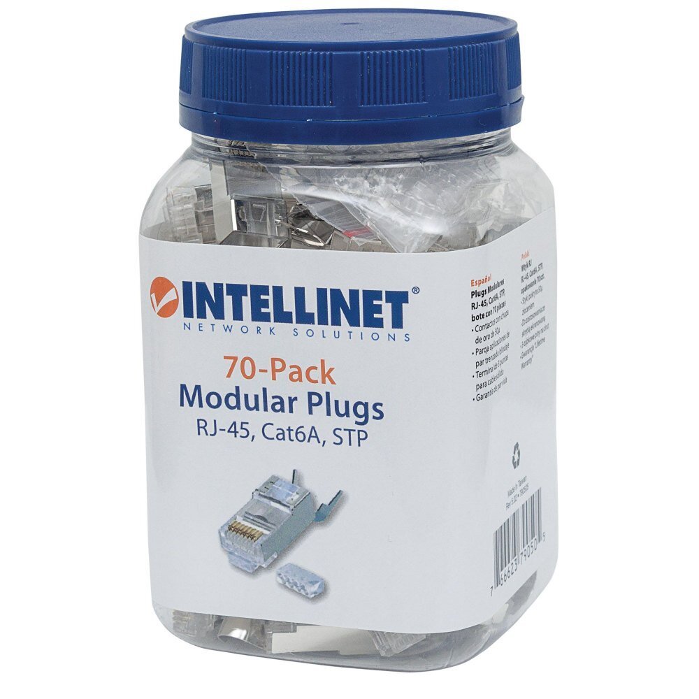 Pistokkeet Intellinet RJ45 Cat6A 8P/8C STP, 70 kpl hinta ja tiedot | Komponenttien lisätarvikkeet | hobbyhall.fi