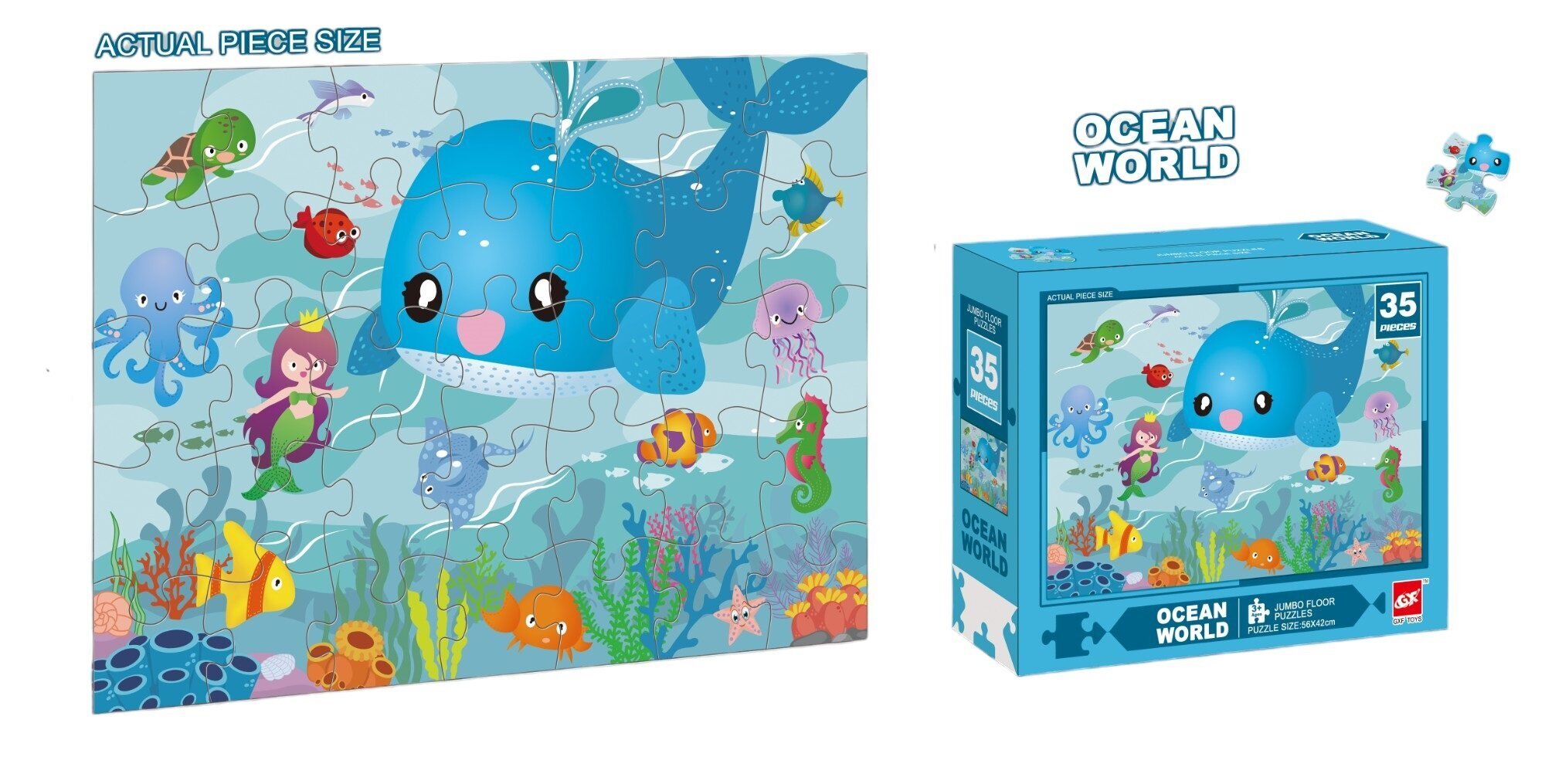 Palapeli Jumbo Floor Puzzle Ocean World, 35 det hinta ja tiedot | Palapelit | hobbyhall.fi