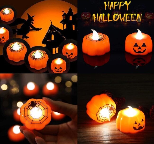 Halloween LED kynttilät, 12 kpl hinta ja tiedot | Kynttilät ja kynttilänjalat | hobbyhall.fi