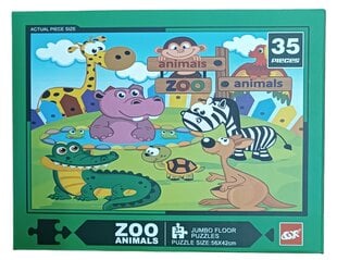 Jumbo Floor Puzzle Zoo Animals, 35 det hinta ja tiedot | Palapelit | hobbyhall.fi