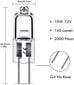 G4 halogeenilamput 10W 12V - Lämmin valkoinen - 10 Pakkaus 10W hinta ja tiedot | Tuuletinvalaisimet | hobbyhall.fi