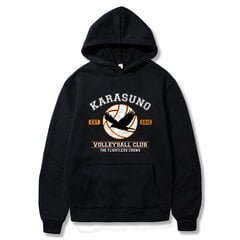 (musta-S）Anime Haikyuu Karasuno Volleyball Club Printed hupparit hinta ja tiedot | Miesten puserot ja hupparit | hobbyhall.fi