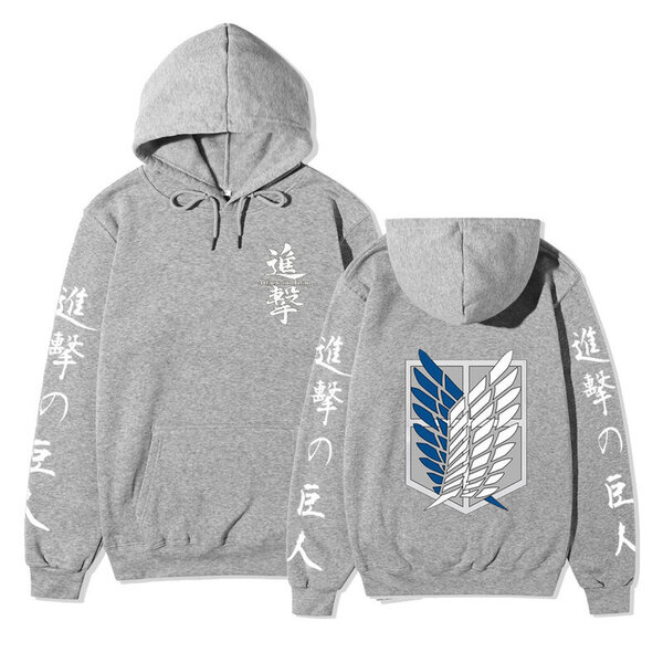 (Grey-1-L）attack on titan huppari pukuhuppu Miesten