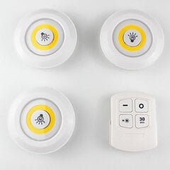 3-pakkaiset LED-kohdevalot kaukosäätimellä - lämmin valo hinta ja tiedot | Tuuletinvalaisimet | hobbyhall.fi