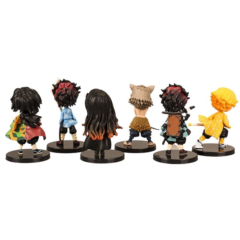 6 kpl Demon Slayer Anime Figuuri 7cm Nezuko Tanjirou Zenitsu Inosuke Kyoujurou Kanawo Kawaii Toy Q Figuraalinen PVC mallilahja hinta ja tiedot | Miesten korut | hobbyhall.fi