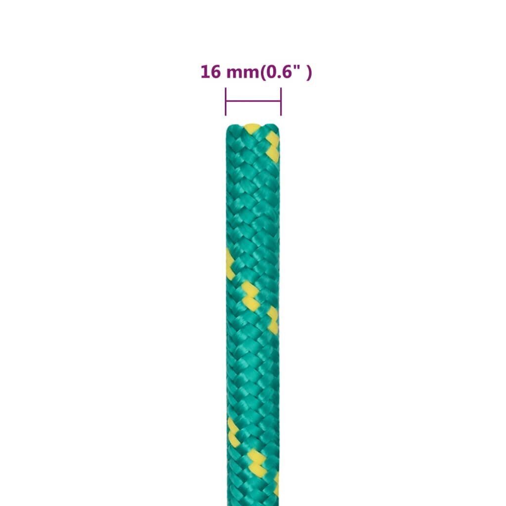 vidaXL Veneköysi vihreä 16 mm 100 m polypropeeni hinta ja tiedot | Lisävarusteet veneisiin ja kajakkeihin | hobbyhall.fi