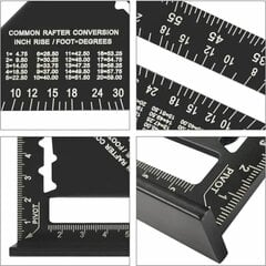 Carpenter Square 180mm metallialumiini astelevyn kulma 45 90 astetta hinta ja tiedot | Toimistotarvikkeet | hobbyhall.fi