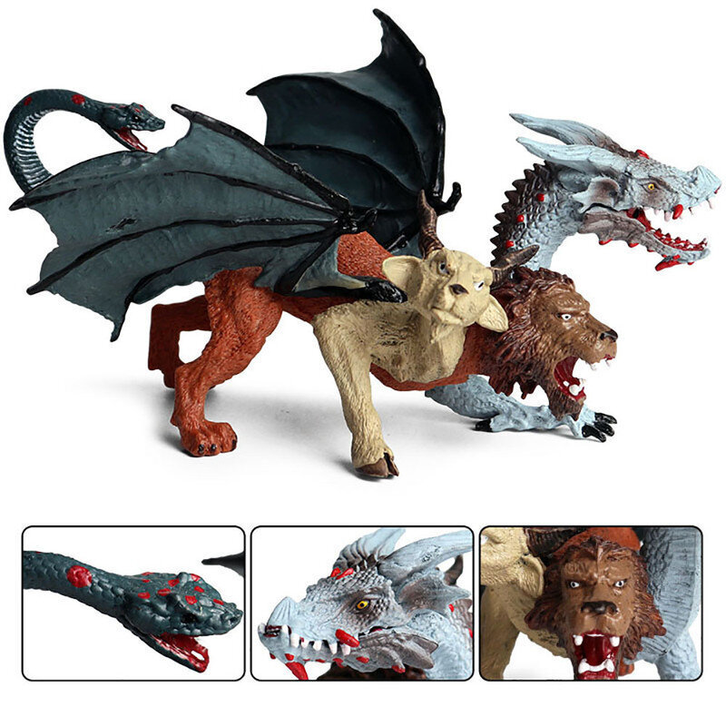 Kiehtova Chimera Dragon Realistic 3-päämalli 17*9*11cm hinta ja tiedot | Joulukoristeet | hobbyhall.fi