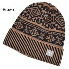 (Auburn)Syksy ja talvi pipo Jacquard Cap Miesten Skullies Bonnet Villahattu Balaclava Neuloa Hatut miehille Meanies Chapeau hinta ja tiedot | Naisten päähineet | hobbyhall.fi