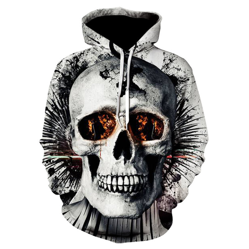 (KL-7004-L）Skull Miesten huppari 3D-tulostus hinta ja tiedot | Miesten puserot ja hupparit | hobbyhall.fi