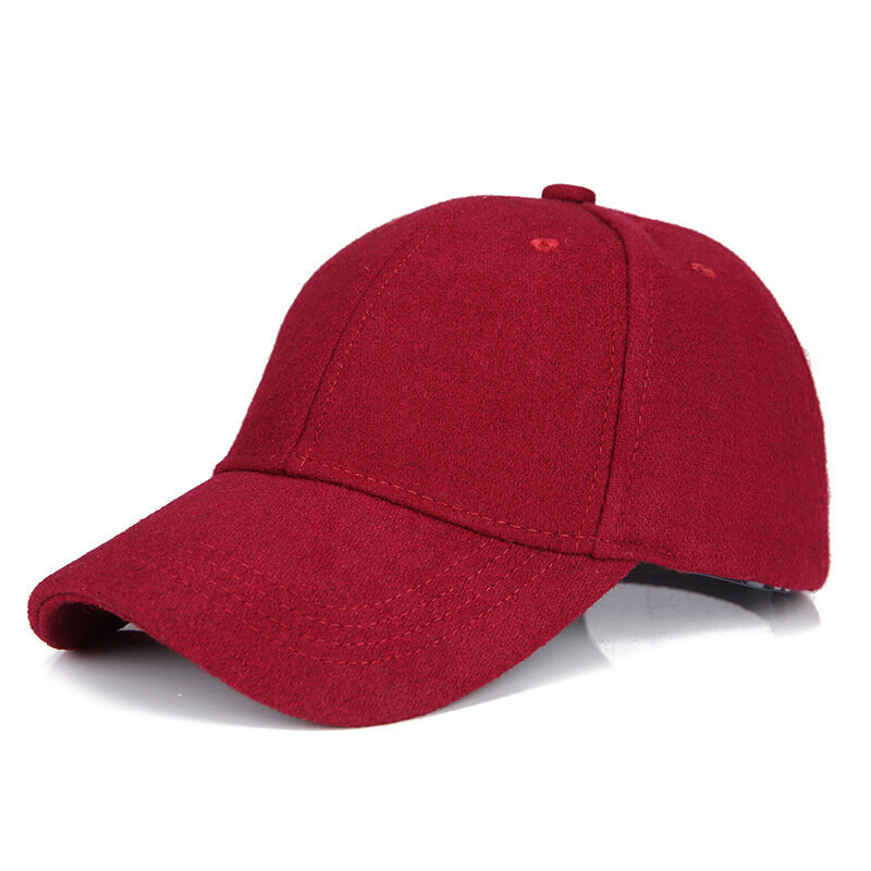 (55-60cmviininpunainen)Syksyn talvi unisex-villahuopabaseball-lippikset Yksiväriset Casquette Chapeau Trilby Trucker-hattu miehille, naisille hinta ja tiedot | Naisten päähineet | hobbyhall.fi