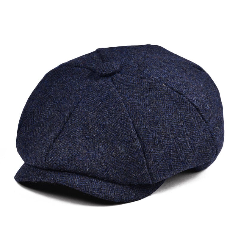 (56cm Navy) Villainen Tweed Kid Newsboy Cap Poika Tyttö Kalanruoto Lapsi Litteä Lippalakki Pienikokoinen Vauva Taapero Nuorten Baretti Hattu Boina 001 hinta ja tiedot | Naisten päähineet | hobbyhall.fi