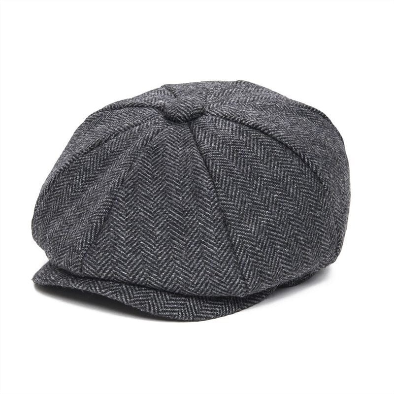 (52cmMusta) Villainen Tweed Kid Newsboy Cap Poika Tyttö Kalanruoto Lapsi Litteä Lippalakki Pienikokoinen Vauva Taapero Nuorten Baretti Hattu Boina 001 hinta ja tiedot | Naisten päähineet | hobbyhall.fi