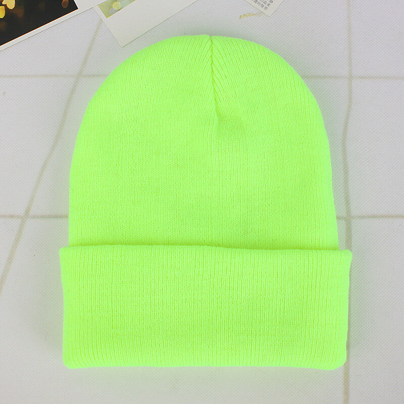 (Fluoresoiva keltainen)Unisex Winter Cool sarjakuva Skull Print Neulottu Tuulenpitävä Lämmin Lippalakki Miehet Naiset Punk Hip Hop Muoti Musta Hattu Skullies Pipot K1 hinta ja tiedot | Naisten päähineet | hobbyhall.fi