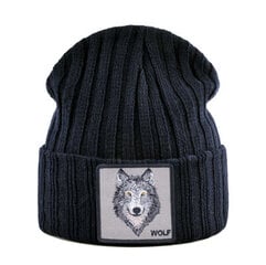 (Musta)Uutta muotia Neulotut hatut miehille Naisille Susikuvioiset Skullies Pipot Unisex Neulonta Streetwear Hip Hop Konepellit Kpop Gorras hinta ja tiedot | Naisten päähineet | hobbyhall.fi