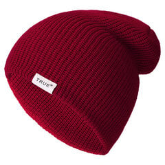 (tummanpunainen)Uusi 11 väriä Letter True Casual Pipot miehille Naiset Tyttö Poika Muoti Neulottu Talvihattu Solid Hip-hop Skullies Hattu Unisex Cap hinta ja tiedot | Naisten päähineet | hobbyhall.fi