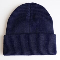 (One SizeNavy Blue) Uusi yksivärinen neulottu Unisex Skullies -pipot Pidä lämpimänä Rento muoti Joustavuus Poimuttava talvihattu Ski Cap hinta ja tiedot | Naisten päähineet | hobbyhall.fi