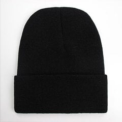 (Musta) Kiinteä Unisex Pipo Syksy Talvi Villasekoitteet Pehmeä Lämmin Neulottu Lippalakki Miehet Naiset SkullCap Hatut Gorro Ski Caps 24 väriä Pipot hinta ja tiedot | Naisten päähineet | hobbyhall.fi