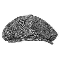 (XL 60-62CMGray)Villa Newsboy Cap Miehet Harmaa Herringbone Flat Caps Naiset Miehet Brittimaalarit Hattu Pehmeä Syksy Talvihatut Kahdeksankulmainen Lippalakki BLM09 hinta ja tiedot | Naisten päähineet | hobbyhall.fi