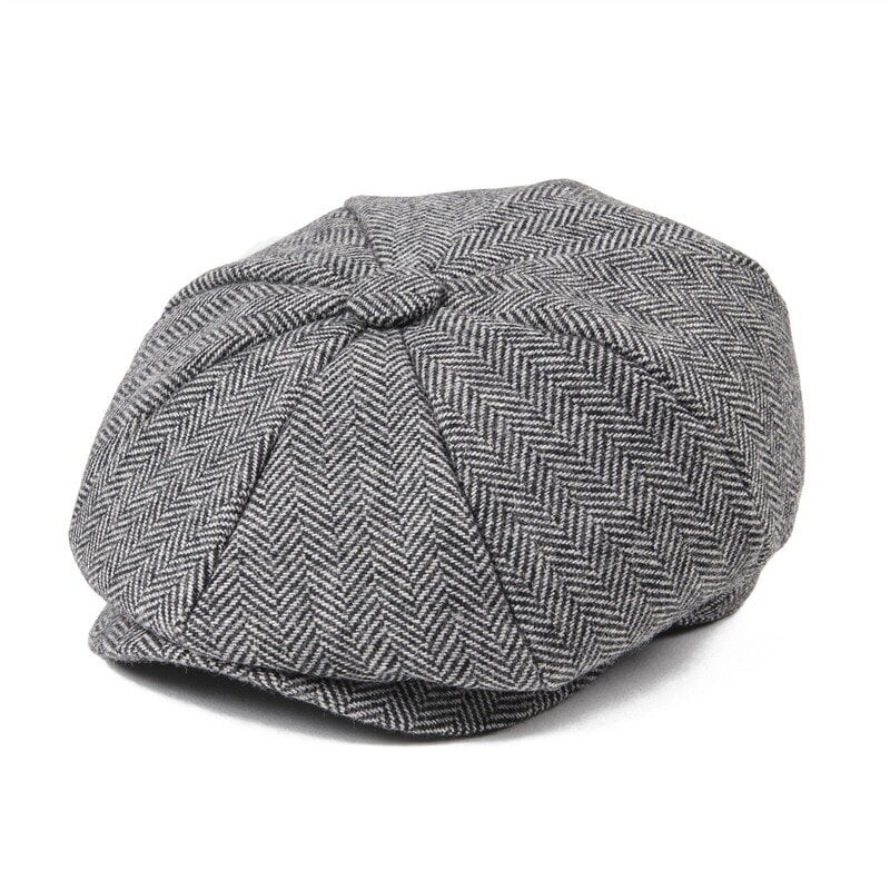 (48cm Vaaleanharmaa) Pienikokoinen Baker Boy Cap Villasekoite Newsboy Lippikset Poika Tyttö Miehet Naiset Herringbone Flat Hat Kuljettaja Gatsby Hatut Cabbies 001 hinta ja tiedot | Naisten päähineet | hobbyhall.fi