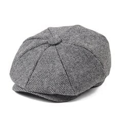 (52cm Vaaleanharmaa) Pienikokoinen Baker Boy Cap Villasekoite Newsboy Lippikset Poika Tyttö Miehet Naiset Kalanruoto Litteä Hattu Kuljettaja Gatsby Hatut Cabbies 001 hinta ja tiedot | Naisten päähineet | hobbyhall.fi