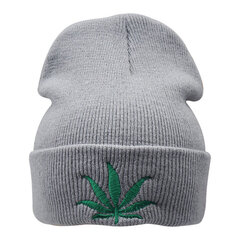 (One SizeGray)Uudet Miehet Naiset Talvi Weed Leaf Pipo Hatut Lämpimät Hip Hop Punk Neulominen Talvihattu naisille Syksy Villa Cap Skullies Musta Hattu hinta ja tiedot | Naisten päähineet | hobbyhall.fi