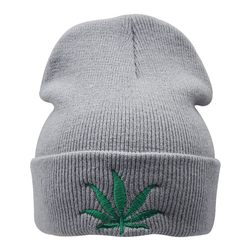 (One SizeGray)Uudet Miehet Naiset Talvi Weed Leaf Pipo Hatut Lämpimät Hip Hop Punk Neulominen Talvihattu naisille Syksy Villa Cap Skullies Musta Hattu hinta ja tiedot | Naisten päähineet | hobbyhall.fi