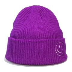 (Purppura)Unisex Kirkas Tavallinen Neonvihreä Neulospipo Lyhyt Ribbed Cuff Hattu Winter Skullies Cap Naisten Teinit hinta ja tiedot | Naisten päähineet | hobbyhall.fi