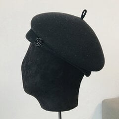 (Musta)Klassinen naisten barettihattu Hieno villainen huopahattu Lämpimämpi talvihattu Lippalakki Valkoinen Musta Naisten Fedora-hattu Fascinator Pillbox-hattu muodollinen hinta ja tiedot | Naisten päähineet | hobbyhall.fi