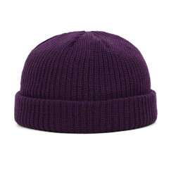 (One Size Purple) Talven lämpimät pipot Rento lyhyt lanka hip hop hattu aikuisten miesten naisten villaneulottu pääkallo-lippis Elastinen unisex hinta ja tiedot | Naisten päähineet | hobbyhall.fi