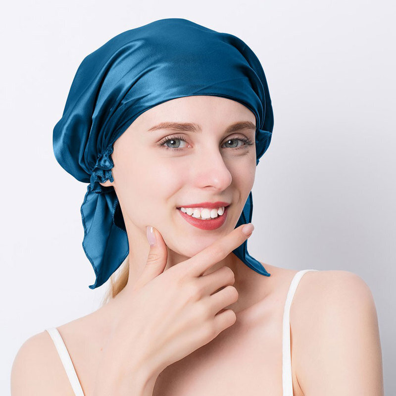 (One SizeTeal) 100 % Natural Mulberry Silk Night Silk Cap Unilakka Pure Silk Hair Wrap Sleeping Pipo Naisten Tytölle 19 Äiti hinta ja tiedot | Naisten päähineet | hobbyhall.fi