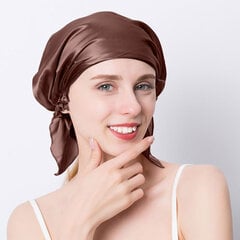 (One SizeCoffee) 100 % Natural Mulberry Silk Night Silk Cap Unilakka Pure Silk Hair Wrap Sleeping Pipo Naisten Tytölle 19 Äiti hinta ja tiedot | Naisten päähineet | hobbyhall.fi