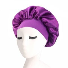 (violetti)Uusi Naisten Satiini Solid Sleeping Hat Night Hiustenhoito Bonnet Nightcap Naisten Miesten Unisex Cap hinta ja tiedot | Naisten päähineet | hobbyhall.fi