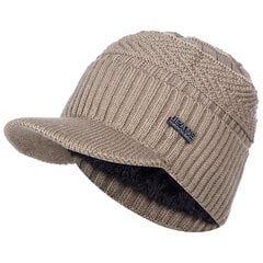 (55cm-60cmKhaki)Unisex lämpimänä pitävä hattu Tyylikkäät talvihatut miehille Lisää turkisvuorattu pehmeä pipo reunuksella 1998 etiketti Paksu neulottu hattu naisille hinta ja tiedot | Naisten päähineet | hobbyhall.fi